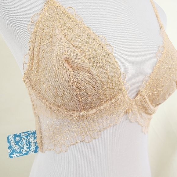 Free People Lucia lace underwire bra Wheat Sunset tan NEW Size 32B NWT - Picture 5 of 8